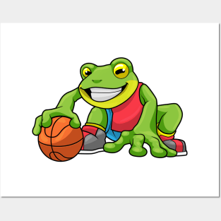 Frog at Sports with Basketball Posters and Art